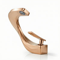 Vanity Faucet with Integrated Aerator Sculptural Single-Hole Lavatory Faucet Sleek Tap for Washbasin