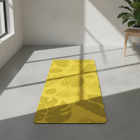 Non-Slip Exercise Mat with Leaf Print Printed Exercise Mat Cushioned Eco-Friendly for Yogis