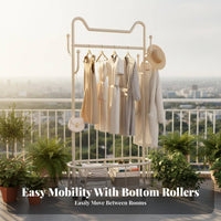 Movable with casters Freestanding Coat Tree Minimalist Aesthetic Mobile Branch-Hook Rack adaptable design Garment Stand Stable Circular Base for Apartment Dwellers, Homeowners, Bedroom, Living Room, Balcony, Entryapproach