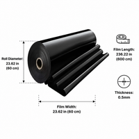 HDPE Geomembrane Pond Liner for Landscaping, Heavy Duty Puncture Resistant Anti-Seepage Waterproof Liner Black Pond for Water Features