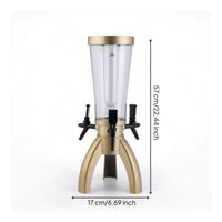 3L Drink Dispenser with Ice Tube Countertop Beverage Dispenser with Ice Column Clear Beer Dispenser Detachable for Parties