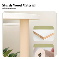 Floor-Standing Design Round Pedestal Stand alabaster Finish Decorative Pot Pedestal Minimalist Aesthetic Plant Holder Space Saving for Gardeners, Home Decorators, Homeowners, Living Room, Indoor, Indoors, Bedroom