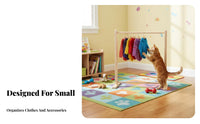 Floor-Standing Small Clothes Rack space-efficient Size Miniature Angled Bracket Clothing Stand Simple Design Pet Accessory Space-Saving for Dog Owners, Bedroom, Closet, Boutique