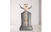 Built-in LED Inflatable Tombstone with Skeleton Seasonal Inflatable Tombstone Decoration Weather-Resistant Sturdy for Lawn