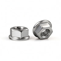 2 Pieces Hex Flange Nuts Hexagonal Hexagon Flange Nuts Fasteners Heavy Duty Long-Lasting for Mechanics, Machinery Assembly