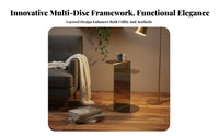 2 Pieces Movable Round Pedestal Table Minimalist design Round Pedestal Table Set High-Low Combination Household Furniture Sturdy Craftsmanship for Modern Decor lovers, Interior Designers, Homeowners, Beside a Sofa, Living Room, Bedroom, Entryway