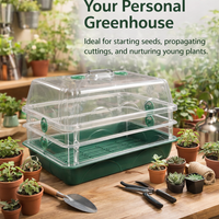 Large Greenhouse Seedling Propagation Tray with Dome, for Indoor Gardening, Tall Planter Box for Nursery Production, Outdoor Planter for Gardeners