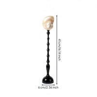Decorative Sculpture French Vintage Coastal Mollusk Ornament Minimalist Black Stand Modern Shell Statue for Shelf