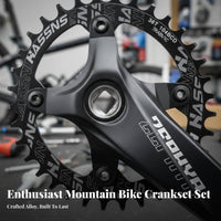 Mountain Bike Crankset High-Strength Aluminum Alloy Mountain Bike Crank Arm Set Narrow-Wide Tooth Profile Mountain Bike Crank Arms for Cyclists