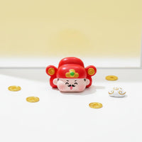 Cute Design God of Wealth Figurine Festive Atmosphere Wealth Deity Monitor Topper Symbolic Gift Wealth Deity Statue Long-Lasting Resin for Desktop, Office