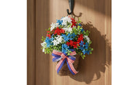 Lifelike Flowers Entryway Wreath Basket Easy to Hang Hanging Flower Basket Indoor Outdoor Use Hanging Floral Wreath Fade-Resistant for Porch, Wall