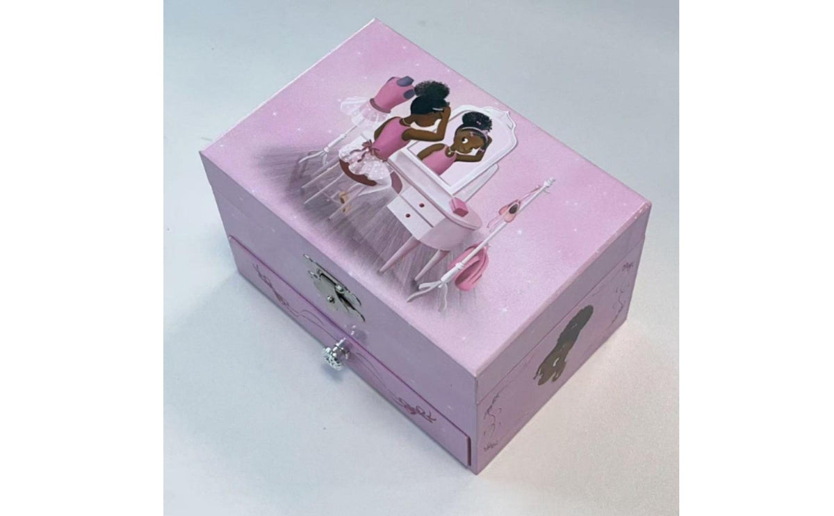 Ballet Themed Pink Ballerina Jewelry Box Birthday Gift Ballerina Music Box Plays Classic Melody Keepsake Container Wind-up Mechanism for Dancers