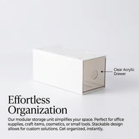 Desktop Organizer for Badge Storage, Small Drawer Style Desk Box, Clear Acrylic for Collectors and Accessories