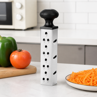 Cheese Grater, Stainless Steel Box Grater with 4 Sharp Sides, Heavy-Duty Kitchen Tool for Root Vegetables & Pasta Dishes