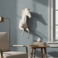 Horse Sculpture with Wall Mount off-Pale Horse Heads Wall Mount Creature Head Hanging Decoration for Living Room, Farmhouse