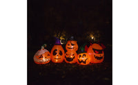 Outdoor Halloween Inflatable Pumpkin with Blower Lighted Inflatable Pumpkin Row Large Yard Decoration LED-and for Lawn