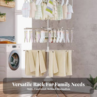 Stainless Steel Construction Baby Clothes Drying Rack Rust Resistant Floor Standing Laundry Rack Space-Saving for Infants, Babies, Balcony