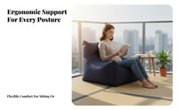 Comfortable Design Single-Person High-Back Lounger Easy to Move Ruched Floor Lounger Lightweight Bean Bag Chair Full Body Support for Apartment Dwellers, Adults, Students, Living Room, Bedroom, Balcony, Small Areas