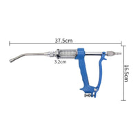 Livestock Syringe with Bottle Attachment Metal Continuous Transparent Livestock Syringe for Veterinarians, Herders, Farms, Barns