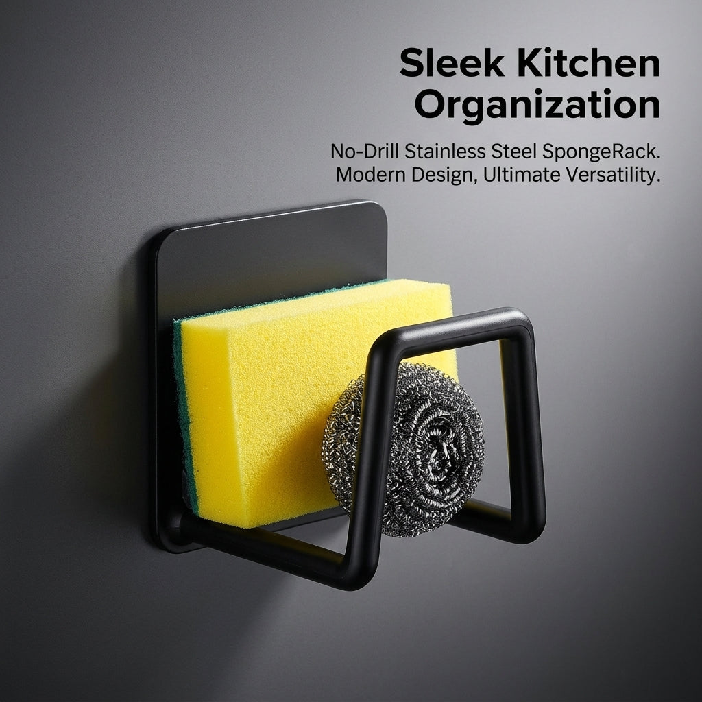 Bathroom Sink and Kitchen Organizer with Wall Mounted Drainage Rack, Single Hook Organizers in Stainless Steel Drain