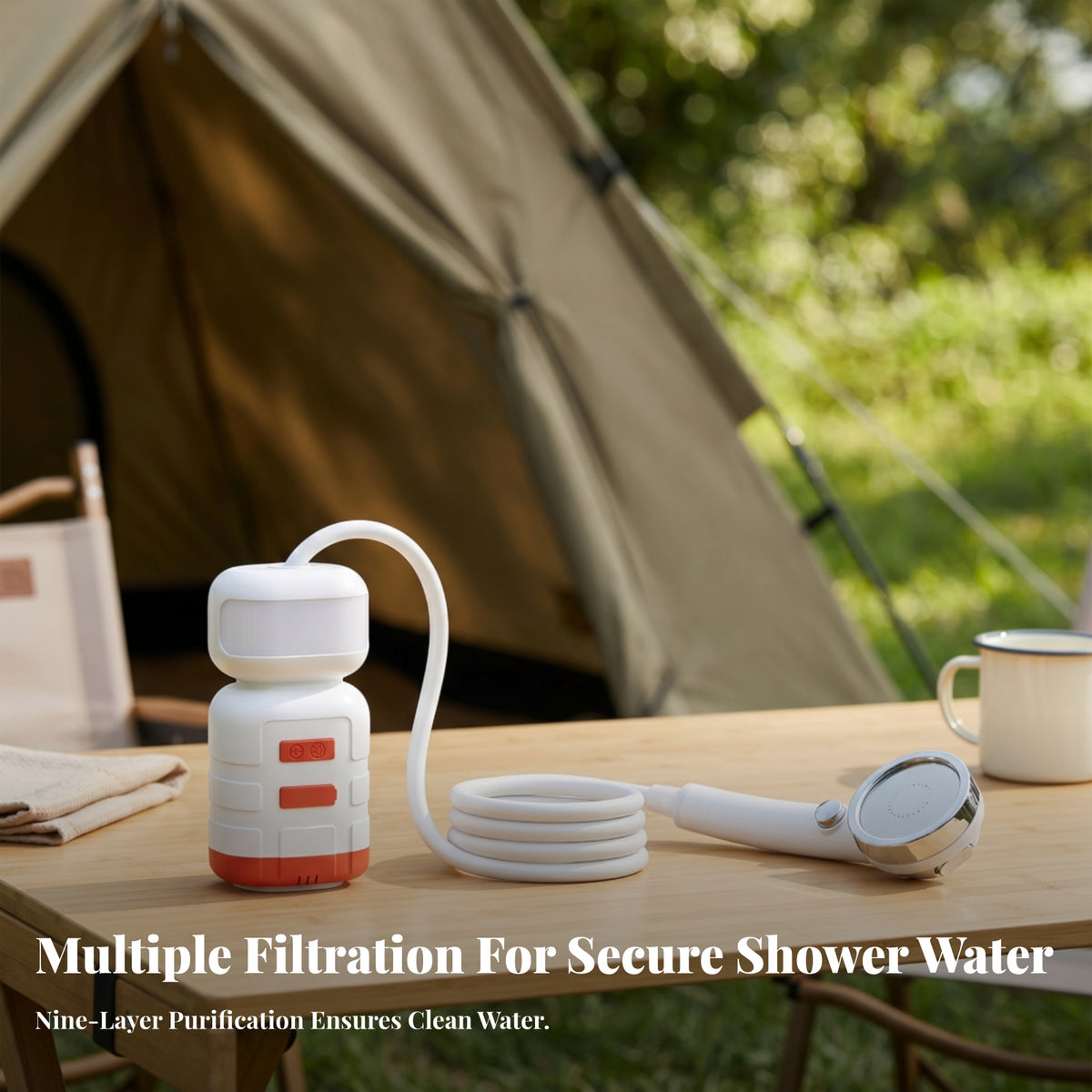 Compact Rechargeable Shower Pump