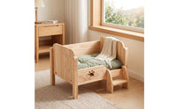 Pet Bed with Step Stable Wooden Pet Bed Indoor Elevated Cat Couch for Living Room, Bedroom