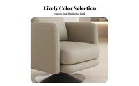 Italian Design Round rotate Seat Modern design rotate Barrel Chair Curved rearrest Accent Armchair Soft Cushioning for Business Professionals, Interior Designers, Homeowners, Reception Area, Living Room, Bedroom, perusing corner