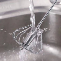 Manual Semi-Automatic Whisk Rust-Resistant Rotary Whisk Lightweight Utensil Sturdy for Home Bakers
