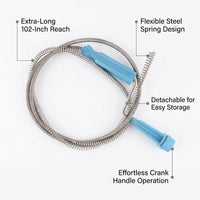 Hair removal, manual drain clog remover tool, steel wire toilet cleaner, clogged for auger for rental property