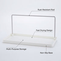 Bathroom Sink and Faucet Organizer with Stainless Steel Shelf, No Drill Wall Mounted Holder for Students