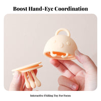 5 Pieces Child-Centered Inspired Silicone Fishing Toy Set Educational Bathtub Fishing Toy Ocean Creature Bath Toys Safe for Toddlers, Preschoolers, Babies