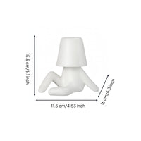 ABS Resin Sitting Figure Lamp Compact Bedside Night Light Lightweight Cup Shade Lamp Eye Friendly for Office Desk, Study