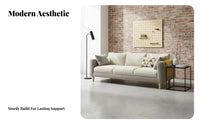 High-Density Foam Cushion Modern Textile Sofa Comfortable Seating Small Apartment Couch Removable and Washable Cover Modern 2-Seater Couch Long-Lasting Construction for Renters, Students, Families, Rental Home, Lounge, Waiting Area, Bedroom