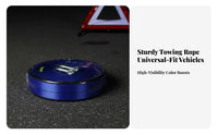 Heavy-Duty Tow Rope with Hooks High Break Strength Vehicle Recovery Belt Reinforced Ends Towing Equipment for Car Owners, Away-Road-Road Enthusiasts, Drivers, Roadside Emergency