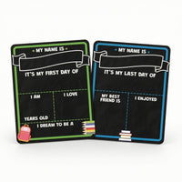 Milestone Chalkboard Double-Sided First Day and Last Day of School Chalkboard Milestone Board Reusable for Parents, Classroom
