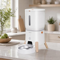 Programmable Smart Pet Feeder Timed Automatic Feeder with Stainless Steel Bowl Compact Food Dispenser Raised for Dogs