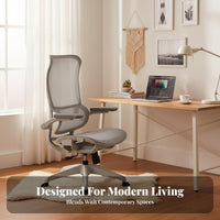 135-Degree Recline Swivel Chair with Armrests Adjustable Height Ergonomic Mesh Back Chair Support Office Furniture Padded Seat Cushion for Telecommuting Workers, Students, Gamers, Study Room, Gaming Setup