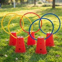 8 Pack Steppable Cones, Football Cones for Agility Training, Mini Flat Top PE Sports Cones, High Visibility Cones for Garden Agility Courses