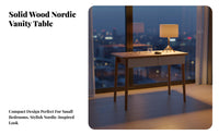 Nordic Design Vanity Desk with Drawers Modern Minimalist Single-Drawer Dressing Console Space-Saving Bedroom Furniture Versatile Design for Apartment Dwellers, Women, Adults, Dorm Room