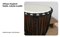 Good Sound Quality Rope-Tuned Djembe Long-Lasting Hand Drum Lightweight Percussion Instrument Handmade for Beginners, Musicians, Performance, Live Performances, Home Practice, Outdoor Gathering