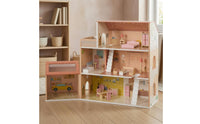 Pink Dollhouse Pitched Roof Accessible Front Dollhouse