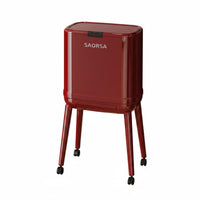 Rolling Garbage Bin with Lid Large Capacity for Bathroom, Living Room