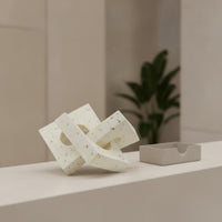 Geometric Sculpture with Sandstone Finish Modern Decor Creative for Bookshelf