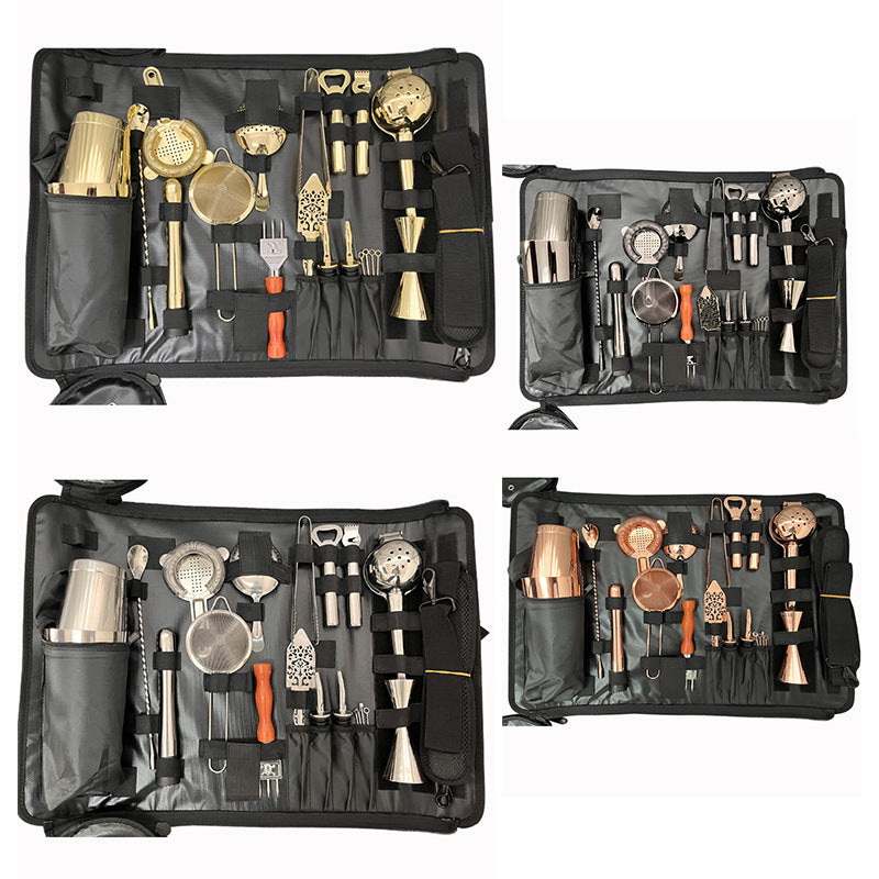 Creative Black Bar Tool Storage Bag Portable Bartender Kit Organizer