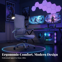 135-Degree Recline Swivel Chair with Armrests Adjustable Height Ergonomic Mesh Back Chair Support Office Furniture Padded Seat Cushion for Telecommuting Workers, Students, Gamers, Study Room, Gaming Setup