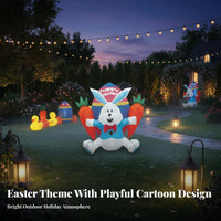 Built-in LED Lights Lighted Easter Inflatable Weatherproof Inflatable Easter Bunny Weather-Resistant for Children, Families, Garden, Party