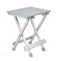 Aluminum Folding Stool Sturdy Portable Camping Stool Wear-Resistant Compact Folding Chair for Beach