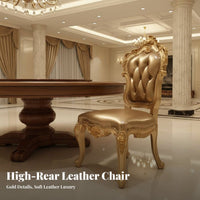 European Design Carved Table Sturdy & Stable Electric Round Dining Table Smooth Rounded Perimeter Furniture for Hotel Owners, Clubhouse Managers