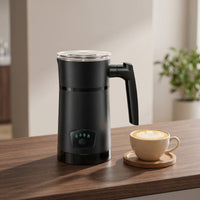 4-in-1 Electric Milk Frother Hot and Cold Electric Milk Frother with Handle Compact Kitchen Appliance Stainless Steel for Coffee Lovers