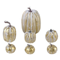 7 Pieces Artificial Pumpkins Textured Foam Pumpkins Realistic Pumpkin Set for Tabletop Styling